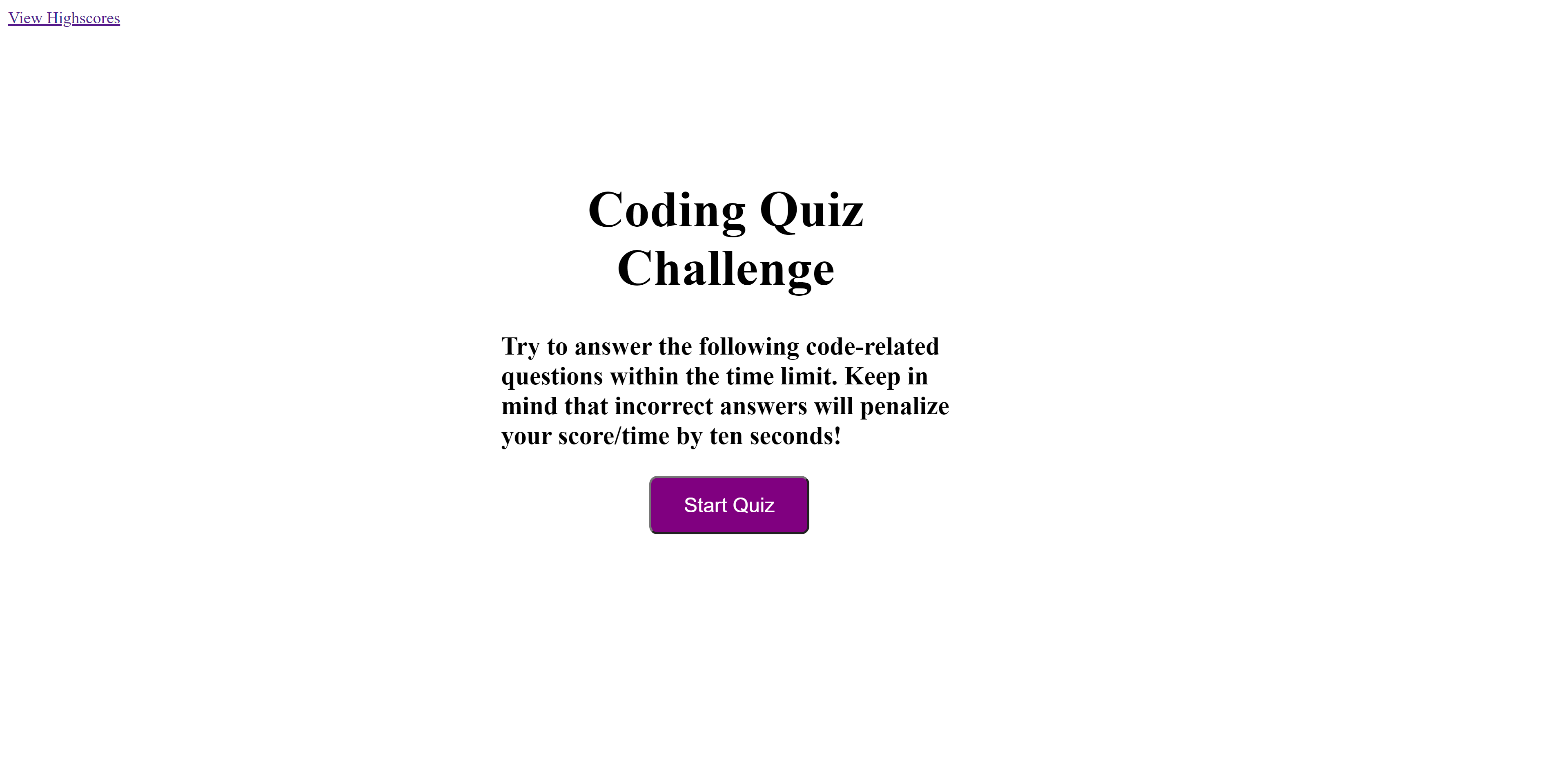 Coding Quiz