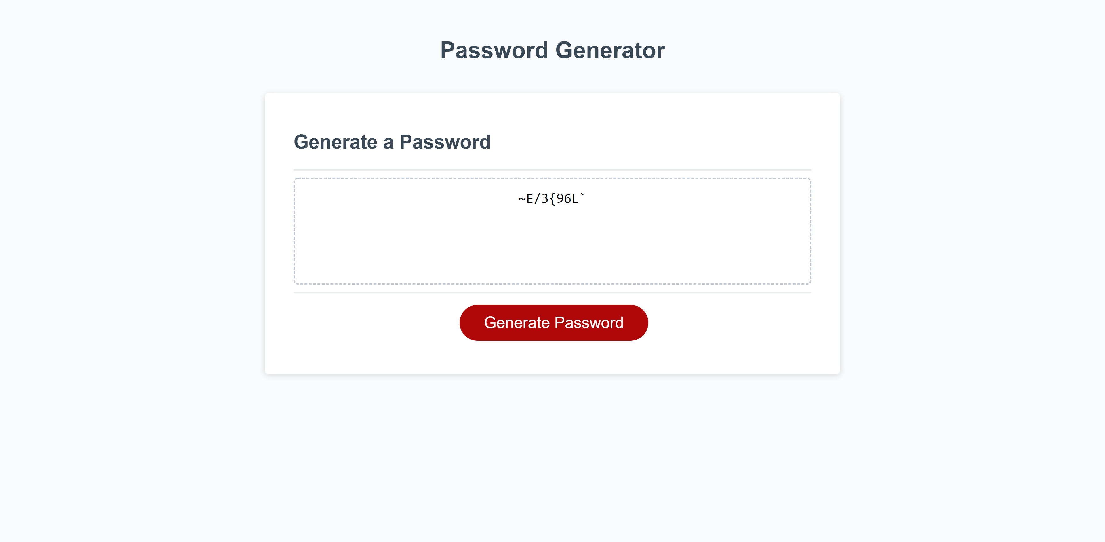 Random Password Generator